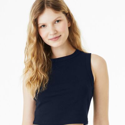 Bella Ladies Micro Rib Muscle Crop Tank Top Thumbnail