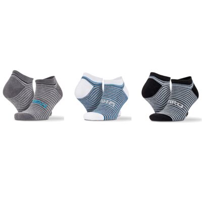 Spiro 3 Pack Mixed Stripe Sneaker Socks Thumbnail