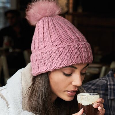 Beechfield Verbier Fur Pop Pom Beanie Thumbnail