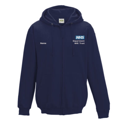 NHS Logo Zipped Hoody with Name, Dept & Hospital Thumbnail